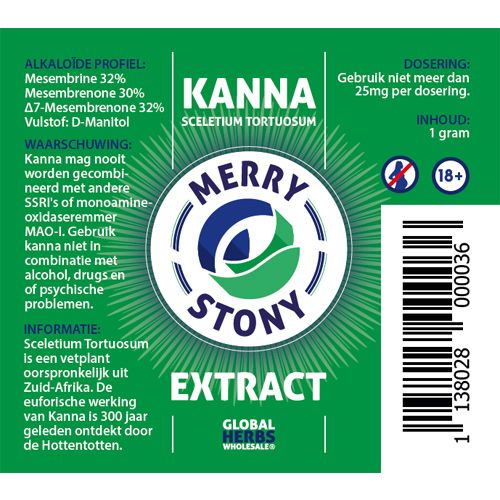Kanna Merry stony extract 1g | Sceletium Tortuosum